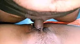 In an Indian village, a homemade couple engages in tight pussy fucking with shaved Asian milf from POV