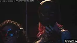 afraid teen fucked by milf with big black dildo