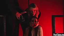 afraid teen fucked by milf with big black dildo