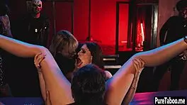 afraid teen fucked by milf with big black dildo