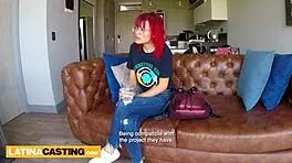 Cute Amateur Latina Redhead 18yo Close Up Railed and Cumshot Casting!