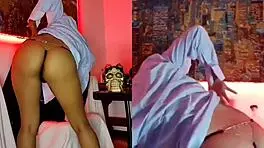 Intense Perreo Dancing with Karol G and Alicia Keys in Homemade Dildo Cunilingus and Pussy Licking Until Orgasm