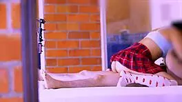 Stepdaughter with tight figure and tempting smile drives him to secret cheating encounters in apartment