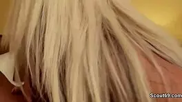 young german girl helps her brother-in-law with a task