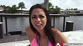 Sexy bikini babe gets rough fucked by stepbrother.