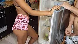 damn, tayler sucks me off and bangs hard in the kitchen