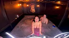 Hot tub threesome with Queen Rogue and Mandi May?