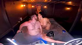 Hot tub threesome with Queen Rogue and Mandi May?