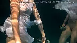 polcharova and siskina are wet horny lesbians underwater