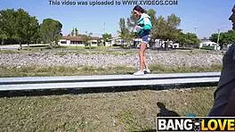 London Tisdale Gets Picked Up And Left Behind After A Quick Encounter