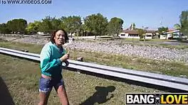 London Tisdale Gets Picked Up And Left Behind After A Quick Encounter