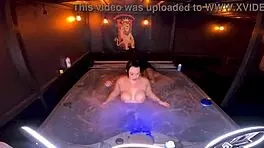 Hot tub threesome with Queen Rogue and Mandi May?