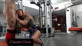 Blonde Milf Whore Touched By Instructor In Gym Fuck Session