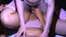 the shy teen student in uniform teases her partner, inviting him to explore tight cheating experiences with orgasms