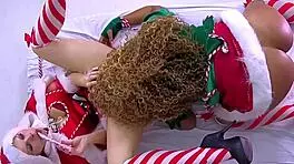 Nadia White Spanks Nins Rivera Hard for Christmas!