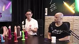 Eilani Quina and Victor Luciano try different cocks in sheer red lingerie!