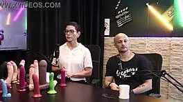 Eilani Quina and Victor Luciano try different cocks in sheer red lingerie!