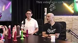 Eilani Quina and Victor Luciano try different cocks in sheer red lingerie!