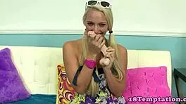 Watch pigtailed teen 18+ suck cock in POV!