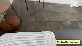 Hey, gaby ortega's giving a nasty handjob with her boobs on that monster cock