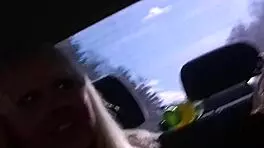 Teen babe sucks cock at university party outdoors in dorm 😜