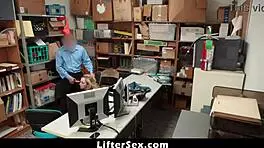 Blonde Shoplifter Feels Punished With Monster Cock After Striptease And Blowjob