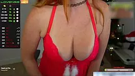 Camgirl christmas with big toys in tight pussy