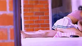 The friend with intense voice hugs the shy stepdaughter in warm apartment room.