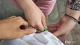 Inna Black battles Seville teen redhead riding hard all over town