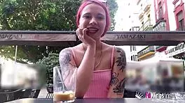 Inna Black battles Seville teen redhead riding hard all over town