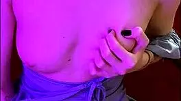 Beautiful Girl 18 Years Old In Blue Dress Plays