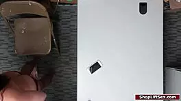 teen shoplifter gets caught and drilled hard in the lps office by security in lingerie