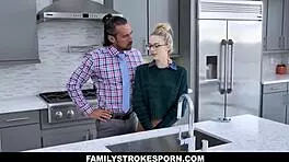 Lily Larimar learns lesson from Johnny, bent over counter, pantyhose ripped, fucked hard from behind