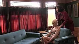 i turned the blonde lesbian into a submissive in our threesome with strapon and dildo