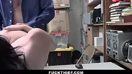 Shoplifter teen bent down and punished hard for her crime