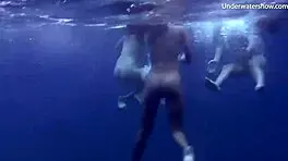 I swam underwater with these tight teen 18+ girls on Tenerife.