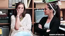 Ebony Teen 18+ Ashley Aleigh Sucks LP Officer’s Thick Cock in Cinema Shop Bust