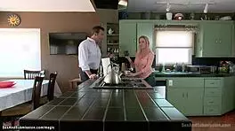 Stepdad fucks brunette in BDSM