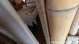 Hot Latina Vecina Masturbating Alone, I Satisfied Her With My Cock!