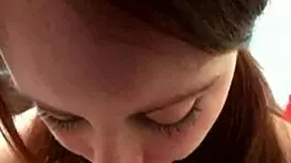 rachel's big tits bounce as her shaved pussy gets fucked in pov