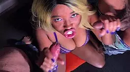 Nina Rivera deepthroats two monster cocks