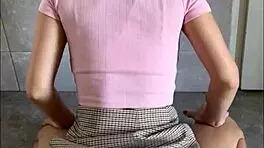 i'm riding this anal dildo so hard, feeling it deep in my shaved pussy with small tits, maiskii