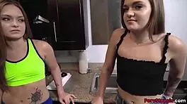 omg, me and my twin stepsister got pounded by our stepbro's huge cock!