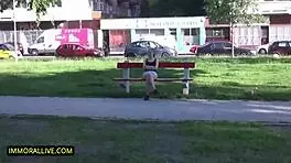 Sweet teen Tiffany Tatum with big round ass lets funny guy creampie her doggystyle.