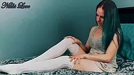 Wow! Petite 18+ Beauty Rips Clothes in Thong Solo