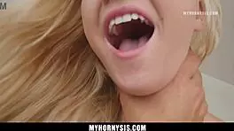 Horny Stepsister Rubs Pussy On Stepbro's Dick