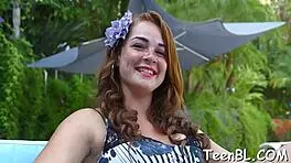 Redhead teen submits to hardcore blowjob