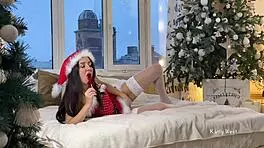 She Wanted Two Cocks For Christmas And Got Fucked Hard Creampie And Facial