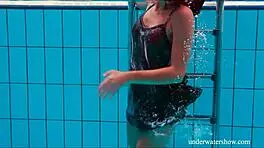 Oh, Brunette Tight Babe Nata Szilva in the Pool!