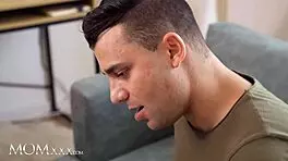 momxxx milf cleaner mina k craves a big dick creampie after catching student jerking off.